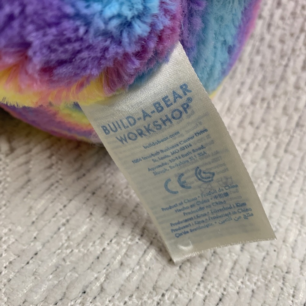 Build a Bear Bunny Rabbit Plush Stuffed Animal Rainbow Tie Dye Colorful‎ Pastel - Picture 14 of 14